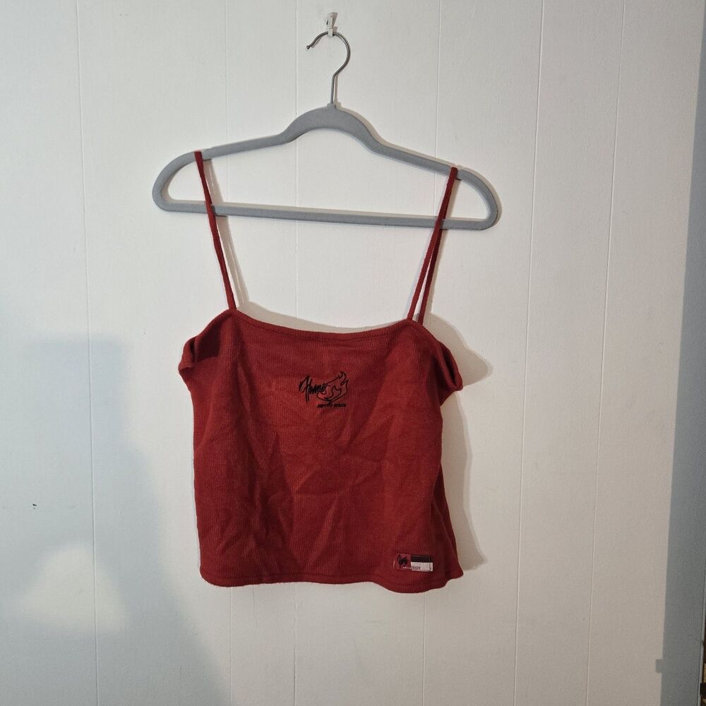 Y2K RED STRAPPY Crop Tank Grunge Coquette
